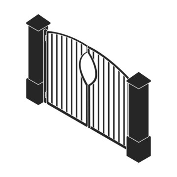 Fence vector icon. Black vector icon isolated on white background fence.