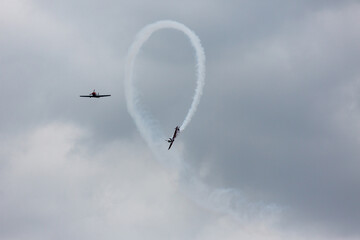 an old plane in flight