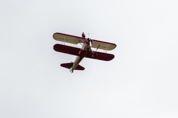 Aerobatics combined with a wingwalk on a biplane © Bernhard