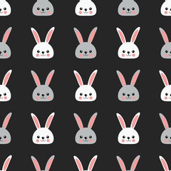 A pattern of a hares head on a dark background