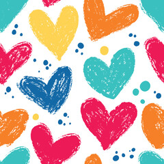 Seamless pattern with hearts. Great for Baby, Valentine's Day, Mother's Day, wedding, scrapbook, surface textures.