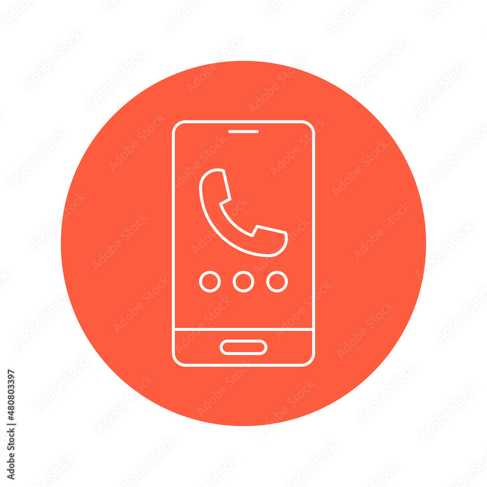 Wall mural smart mobile phone calling icon