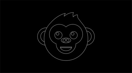 Monkey kawaii cartoon emoji flat style