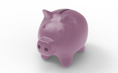 Piggy bank pink to save money economy finance and savings concept 3D illustration
