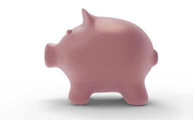 Piggy bank pink to save money economy finance and savings concept 3D illustration