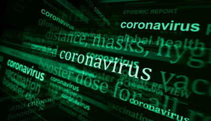 Headline titles media with coronavirus covid epidemic 3d illustration