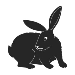 Rabbit vector black icon. Vector illustration bunny on white background. Isolated black illustration icon of rabbit.
