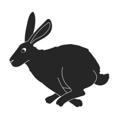 Rabbit vector black icon. Vector illustration bunny on white background. Isolated black illustration icon of rabbit.