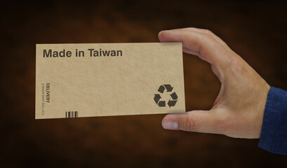 Made in Taiwan box pack 3d illustration