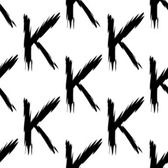 Black alphabet letters on white background. Seamless abstract vector geometric pattern. Perfect for gift wrapping paper, Bed sheets and interior. School and learning theme.