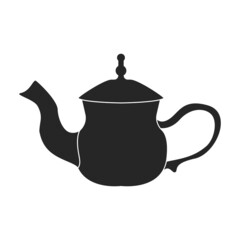 Teapot vector icon.Black vector icon isolated on white background teapot.