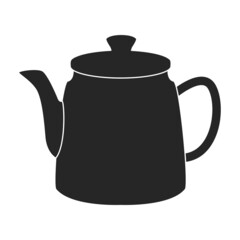 Teapot vector icon.Black vector icon isolated on white background teapot.
