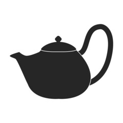Teapot vector icon.Black vector icon isolated on white background teapot.