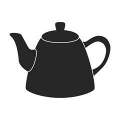 Teapot vector icon.Black vector icon isolated on white background teapot.