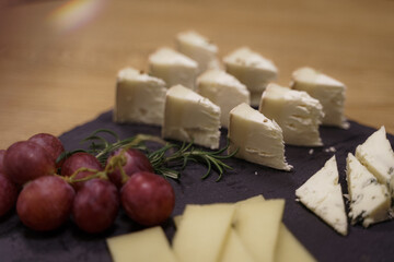 close up view of delicious types of cheese