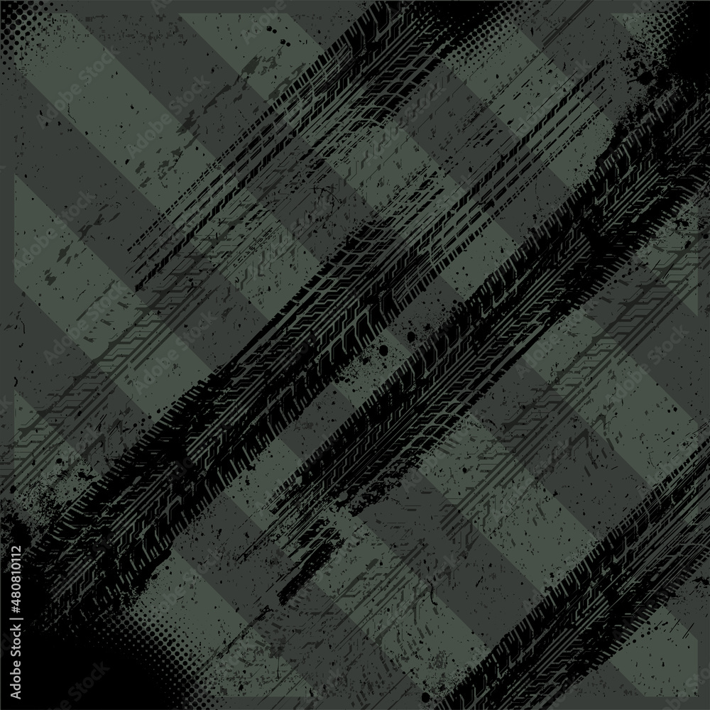 Canvas Prints off road dark background with tire marks with mud and splashes. tire tread marks with grunge effect.