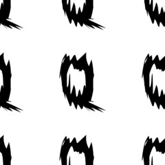 Obraz premium Black alphabet letters on white background. Seamless abstract vector geometric pattern. Perfect for gift wrapping paper, Bed sheets and interior. School and learning theme.