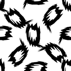 Black alphabet letters on white background. Seamless abstract vector geometric pattern. Perfect for gift wrapping paper, Bed sheets and interior. School and learning theme.