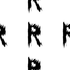 Black alphabet letters on white background. Seamless abstract vector geometric pattern. Perfect for gift wrapping paper, Bed sheets and interior. School and learning theme.