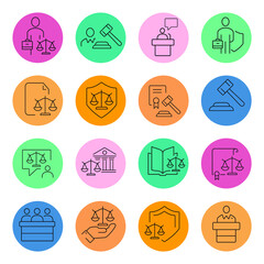 Court  icon set . Court  pack vector elements for infographic web. with trend color