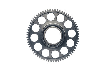 engine gear wheel with cogs, isolated on white