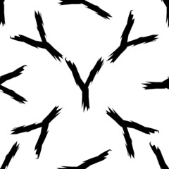 Black alphabet letters on white background. Seamless abstract vector geometric pattern. Perfect for gift wrapping paper, Bed sheets and interior. School and learning theme.