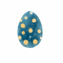 Hand-painted colored  Easter egg isolated on a white background. For greeting card design, wallpaper, invitation, menu