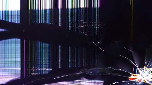 Broken LCD TV monitor. repair of broken equipment.