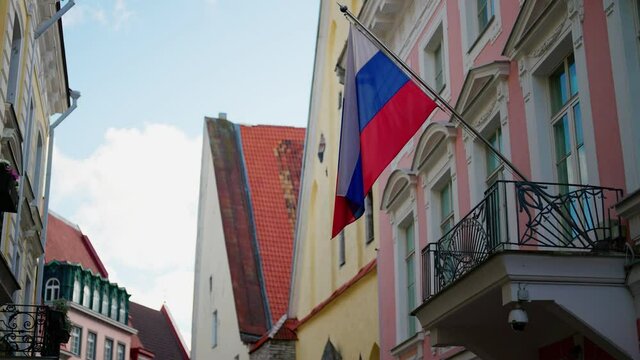 TALLINN, ESTONIA - OCTOBER 21, 2021. Embassy of the Russian Federation in the Republic of Estonia.
