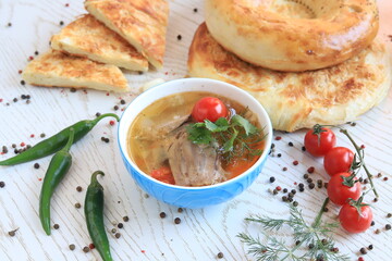 Meat soup - Uzbek shurpa