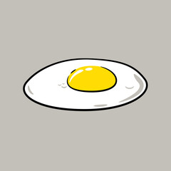 Simple Cartoon Vector Fried Egg