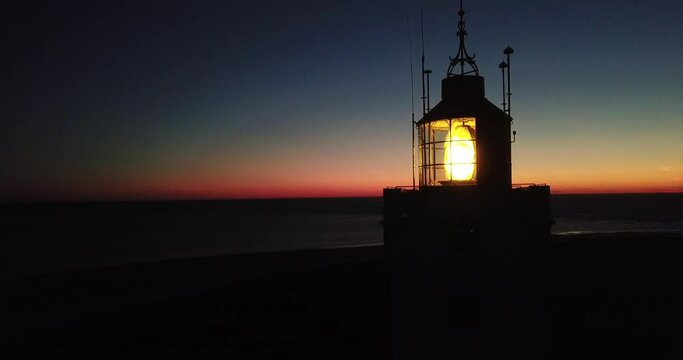 Close up of lighthouse during sunset
