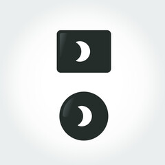 Night Mode Button Icon with Moon design with black circle with glow