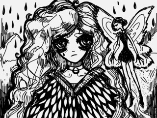 Mystery fairy person. The woman and the elf.