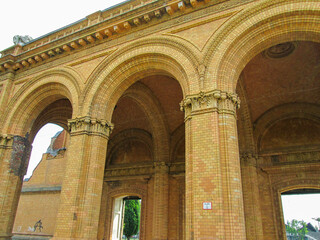 Obraz premium Berlin, Germany, June 12, 2012: The Damaged BERLIN'S ANHALTER BAHNHOF - Train Station Left as a Monument to World War 2