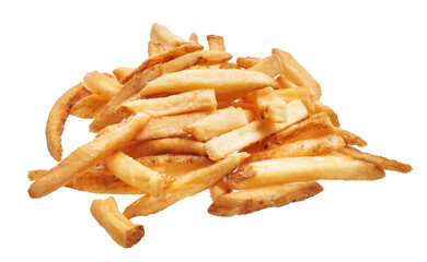  Bunch of french fried potatoes isolated over white background