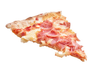  Slice of prosciutto italian pizza isolated over white background