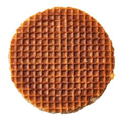  Single delicious waffle isolated over white background