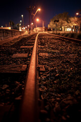 Fototapeta premium railway in the night