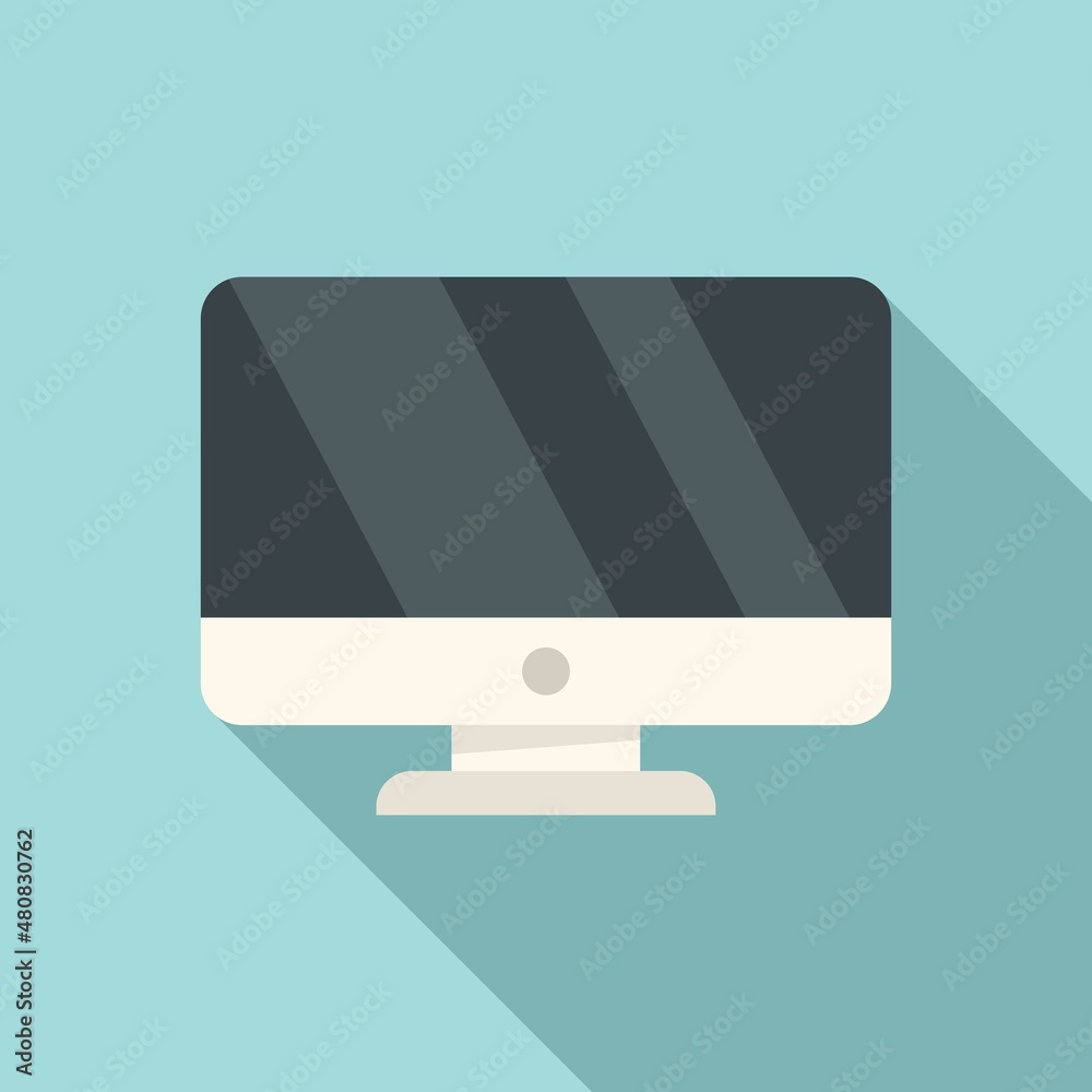 Poster monitor interface icon flat vector. screen computer