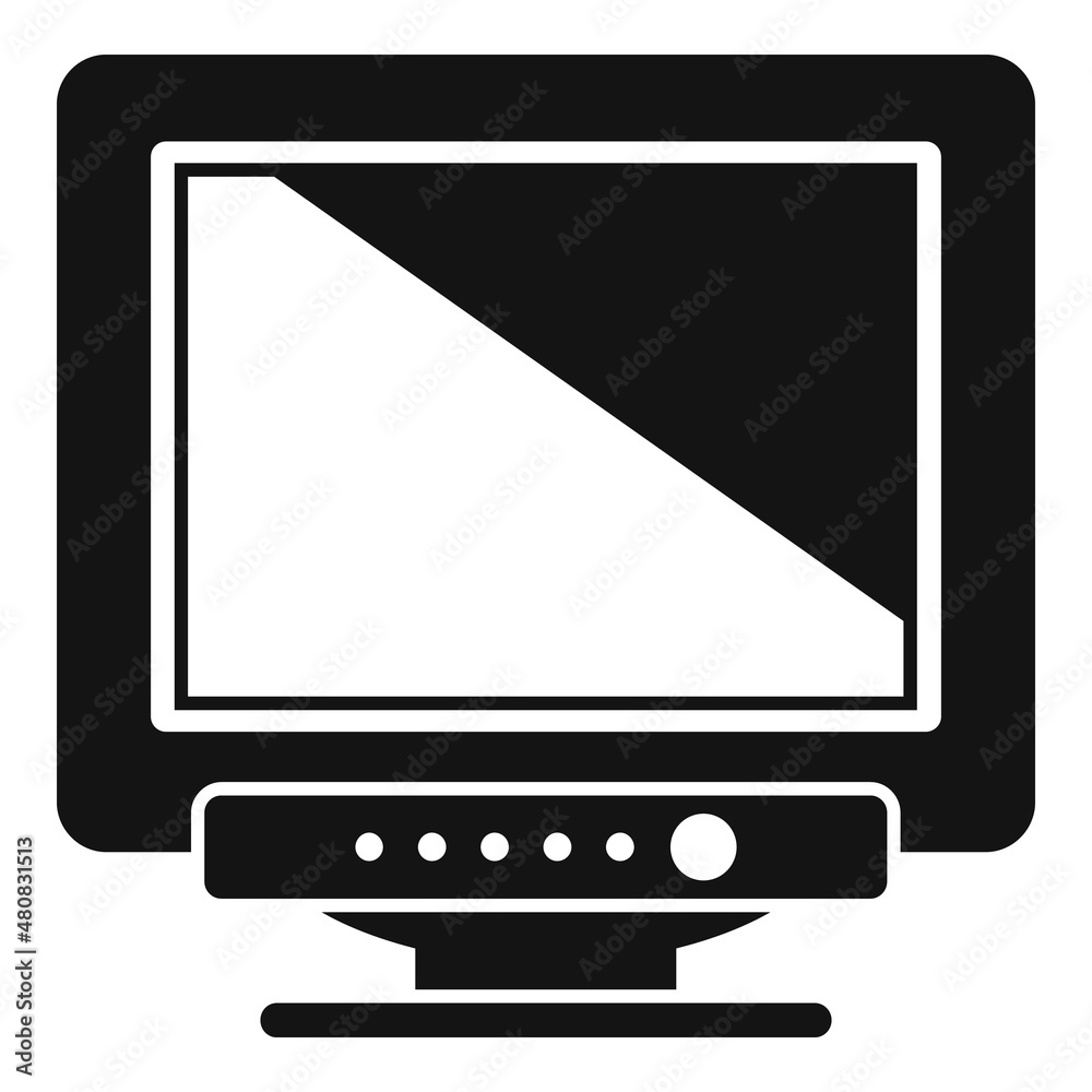 Poster pc display icon simple vector. screen monitor