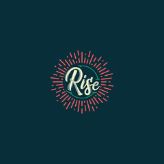 vintage logo design with modern font concept and stamp style graphic