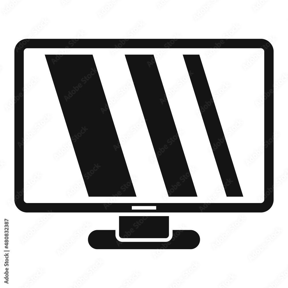 Wall mural digital monitor icon simple vector. computer display