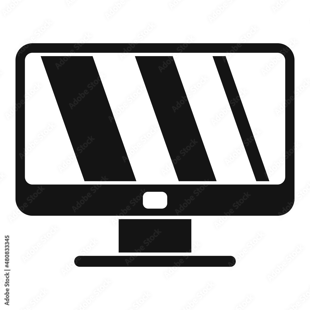 Poster lcd monitor icon simple vector. computer screen