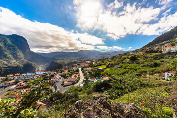 Porto da Cruz on the heights towards the sea, Madeira