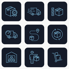 Set of Delivery logistics icon. shipping pack symbol template for graphic and web design collection logo vector illustration