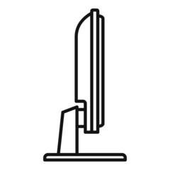 Desktop monitor icon outline vector. Computer screen