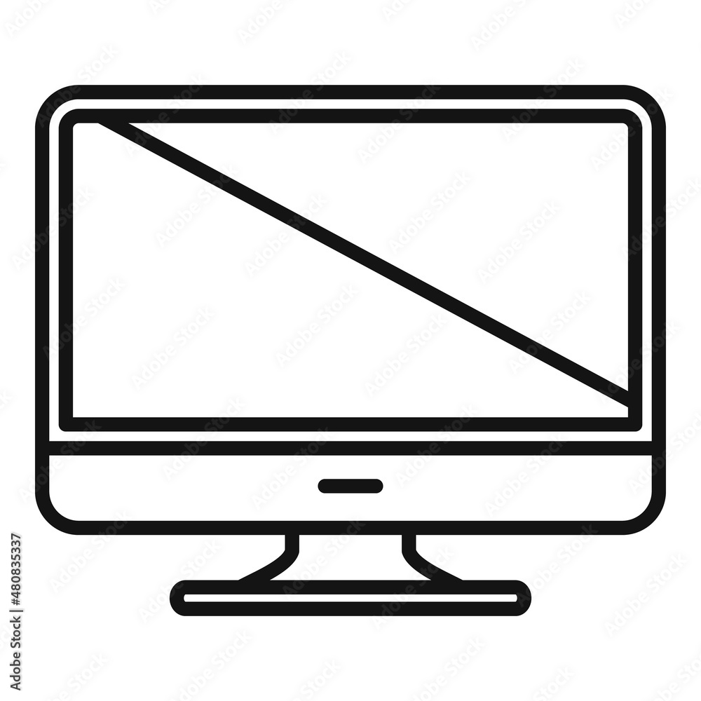Poster monitor interface icon outline vector. screen computer
