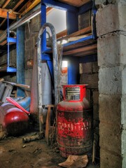 Old gas bottle in a shed