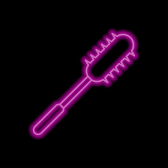 Mace simple icon vector. Flat desing. Purple neon on black background.ai